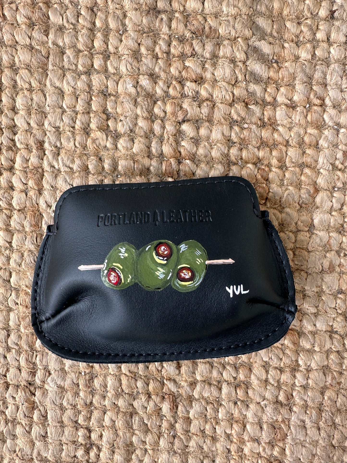 Martini Olives Coin Purse- Portland Leather